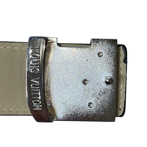 Louis Vuitton LV Men’s Monogram Belt Silver Black 44/110 - Picture 6 of 6